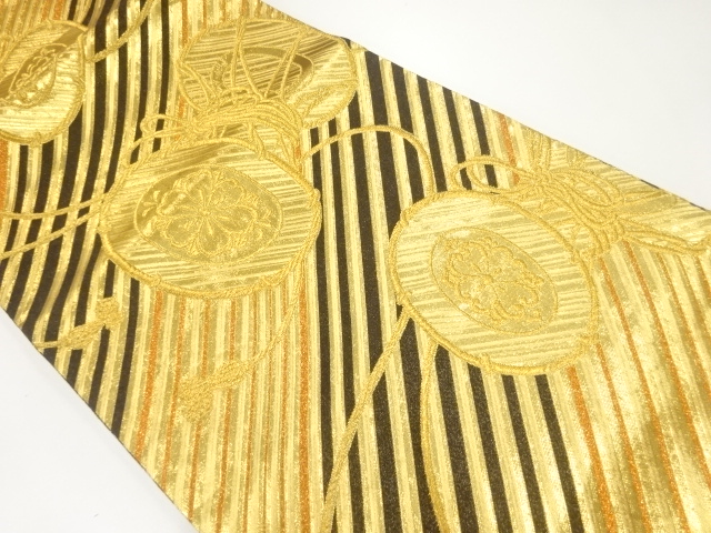 JAPANESE FUKURO OBI FOR FURISODE / WOVEN DRUM